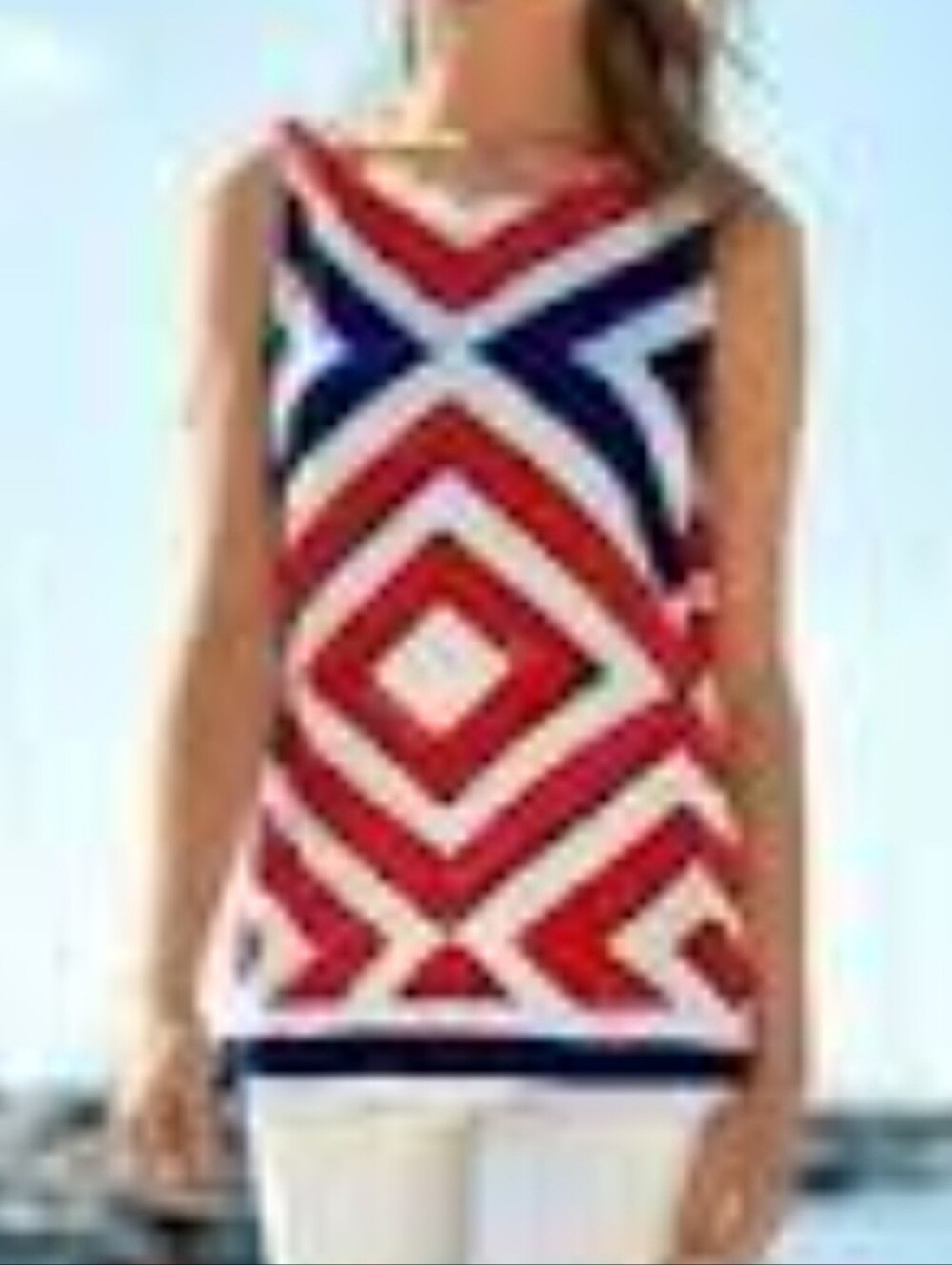 Vineyard Vines red white and blue Patriotic sleeveless blouse